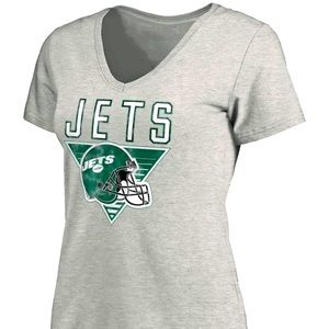 New York Jets Heather Short Sleeve V-Neck T-Shirt